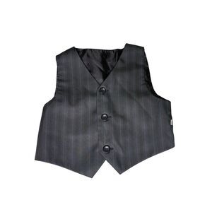 Toddler Black Blue Pinstripe Suit Vest Formal Wedding Dress Vest 18M Church